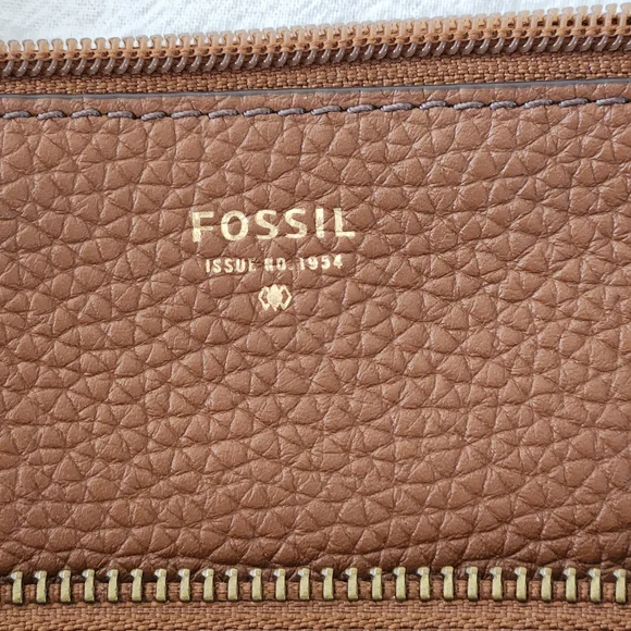 Fossil Brown Pebble Leather Crossbody Bag. Beautiful Bag - Picture 2 of 9